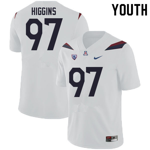 Youth #97 Naz Higgins Arizona Wildcats College Football Jerseys Sale-White - Click Image to Close